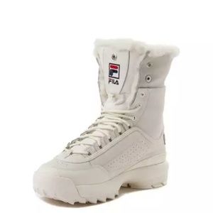 fila disruptor shearling athletic shoe